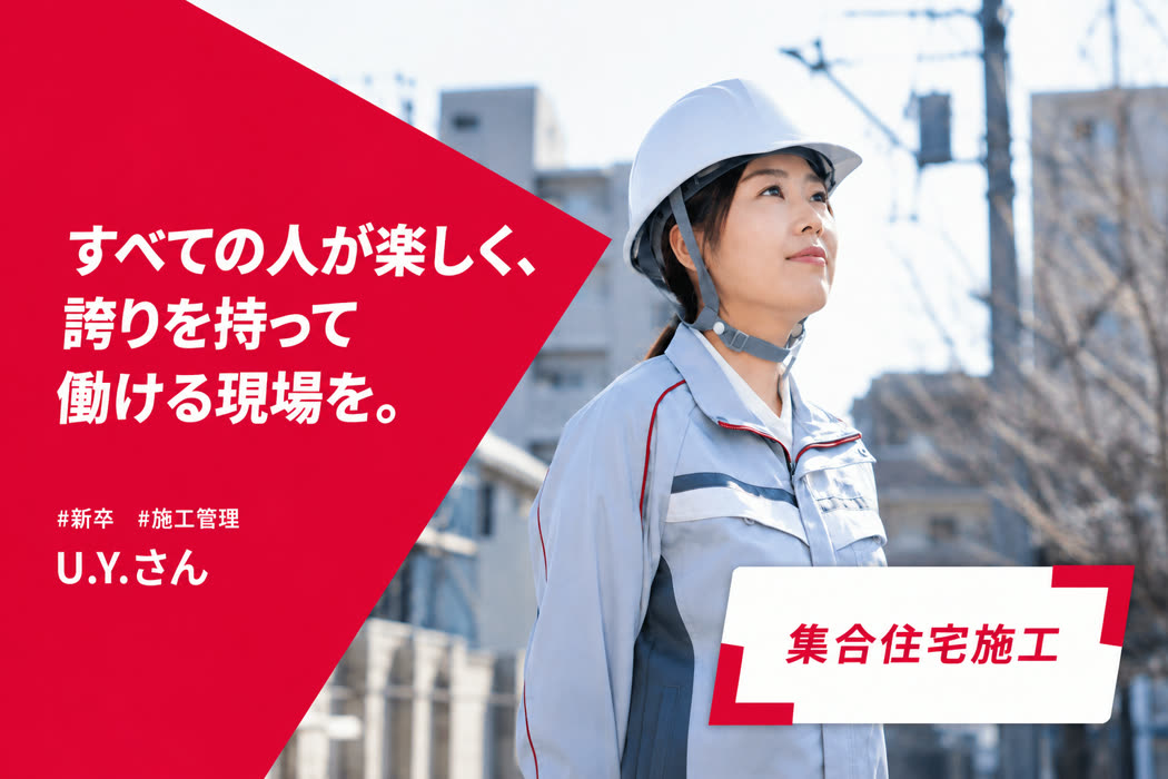 施工管理職の採用サムネイルデザイン例